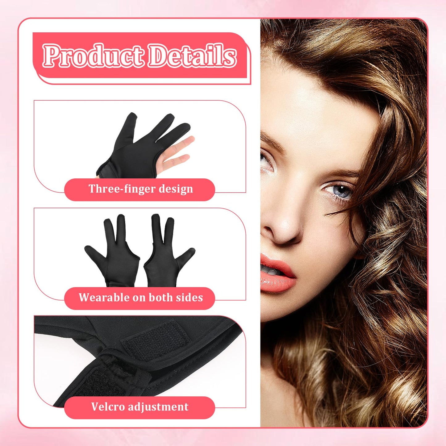 Geyoga premium hair straightener heat proof glove on a hand