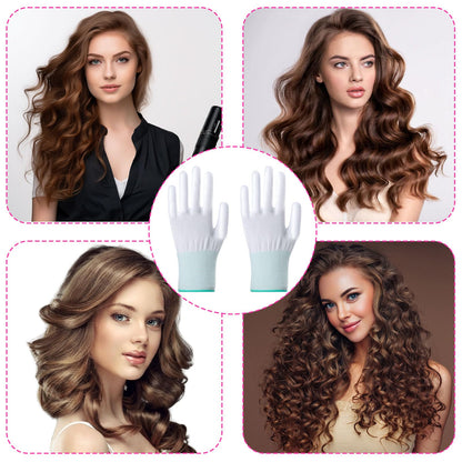 WANAVO hair styling heat gloves laid flat showing the universal dimensions.