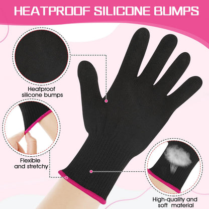 Close up of the breathable cotton material and pink trim on Lessmon styling glove