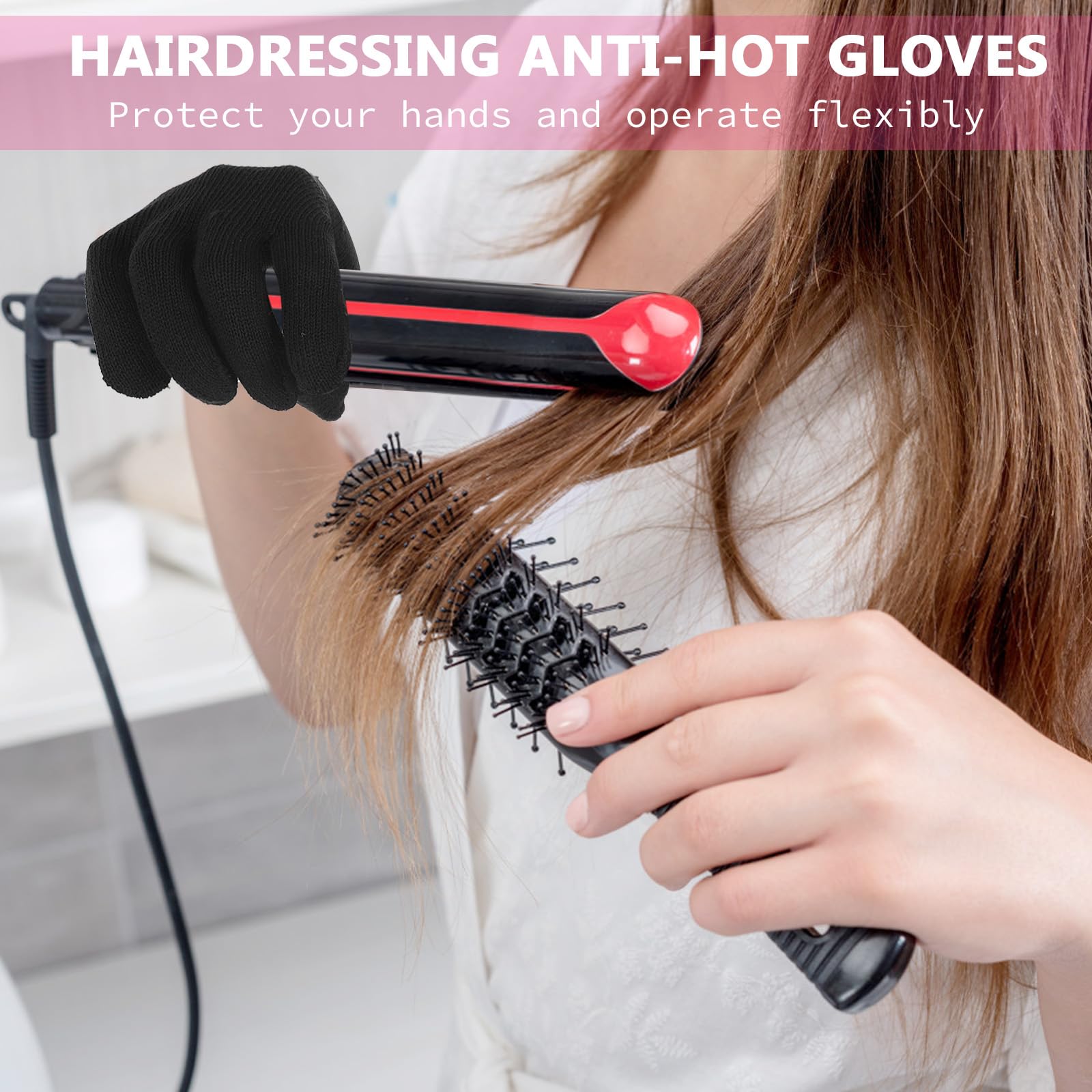 Packaging and detailing of the Lessmon reusable heatproof salon gloves