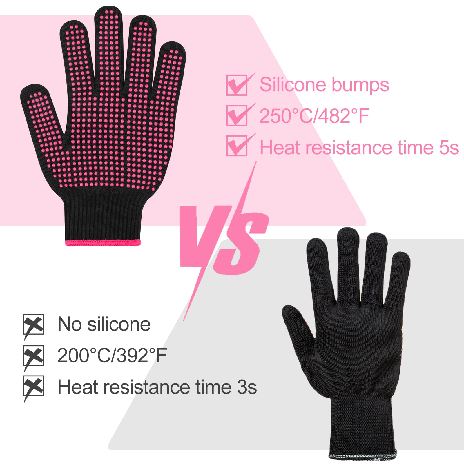 Oligei universal size hair styling glove stretching easily onto an adult hand for a snug fit