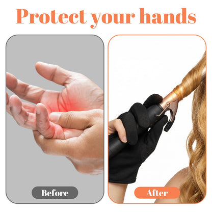 Washable flexible three finger design heat protection glove pack for adults