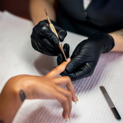 Bruislard black rubber cleaning gloves showcasing elastic bouncy material flexibility