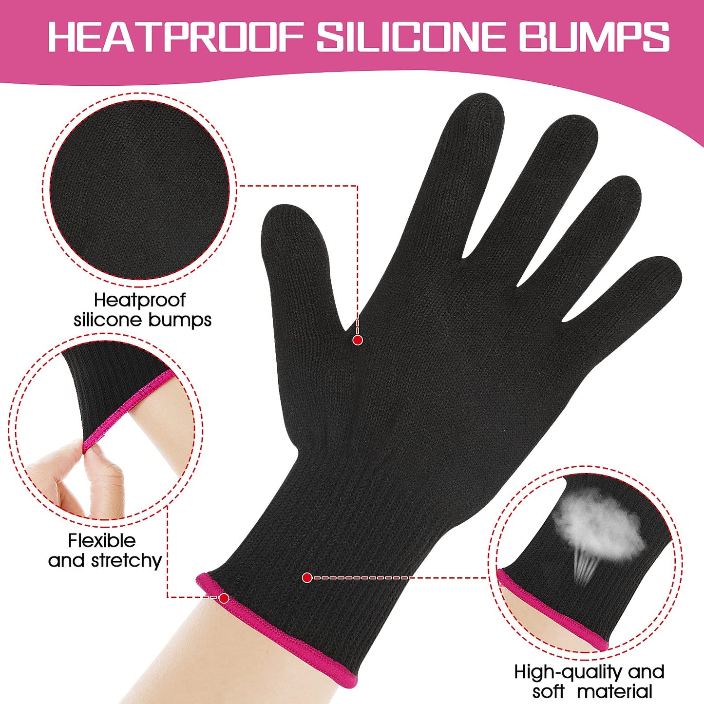 Lessmon thermal hair styling gloves package showing the two pairs included.