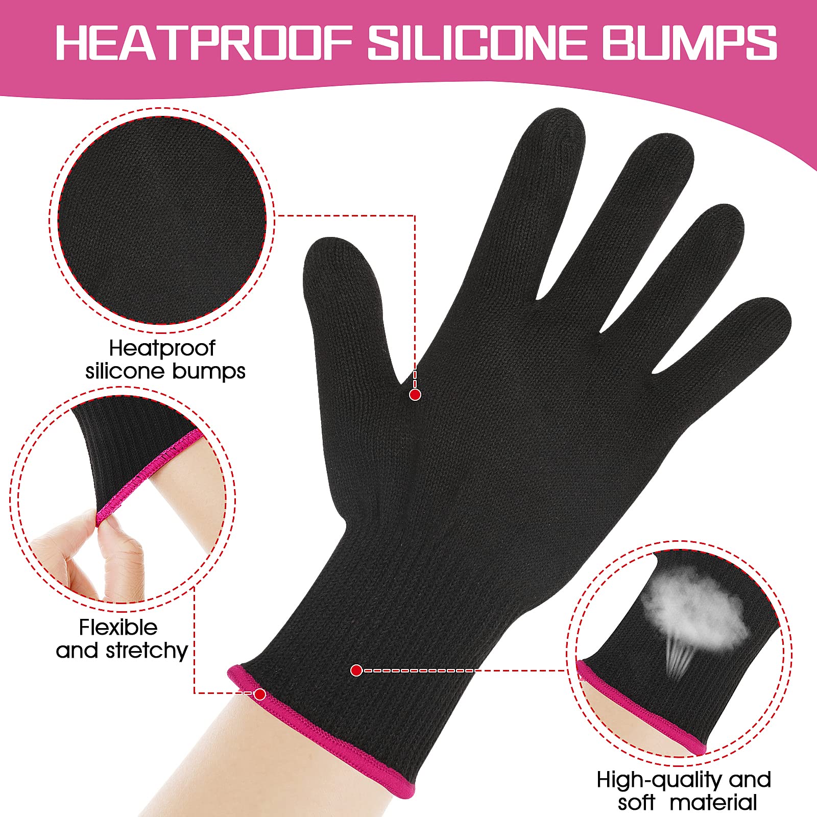 Lessmon thermal hair styling gloves package showing the two pairs included.