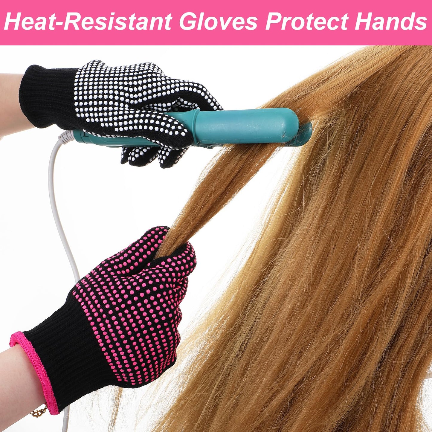 Close up view of the non slip silicone bumps on the heat proof mitt fabric.