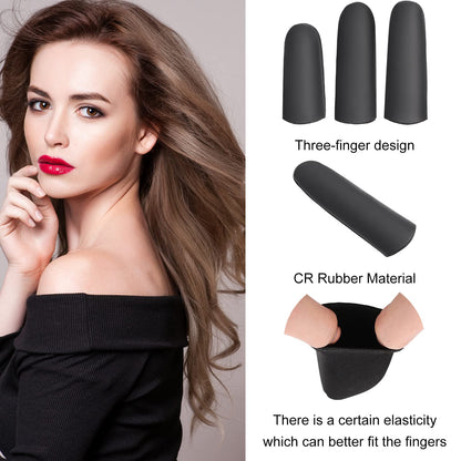 Six pieces of Nuanchu CR rubber heat resistant finger guards arranged in a row
