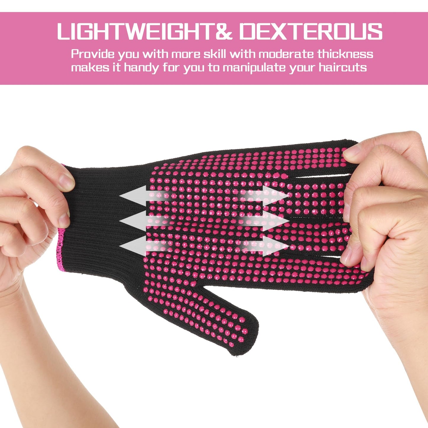 Dimeho thermal styling gloves displaying the flexible stretchy wrist cuff for women.