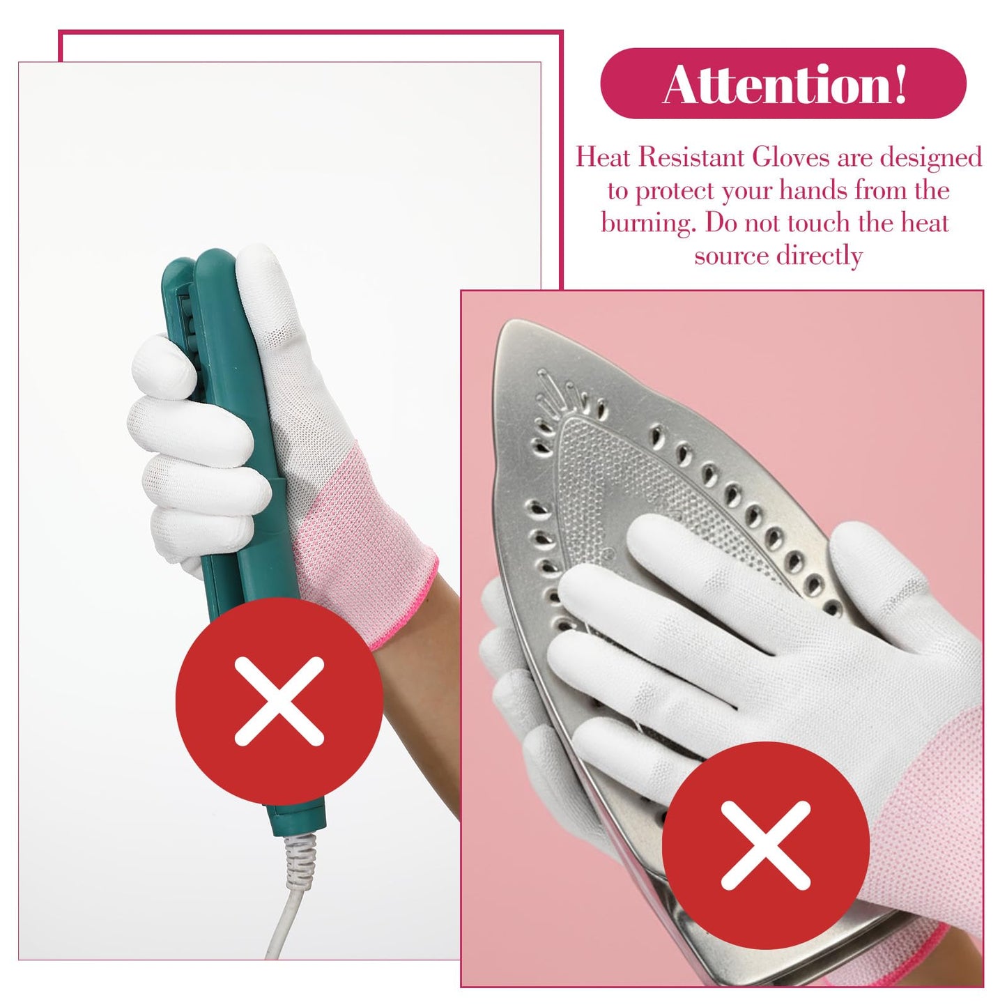 Tucnoeu hair styling gloves showing the flexible stretchable elastic wristband detail.