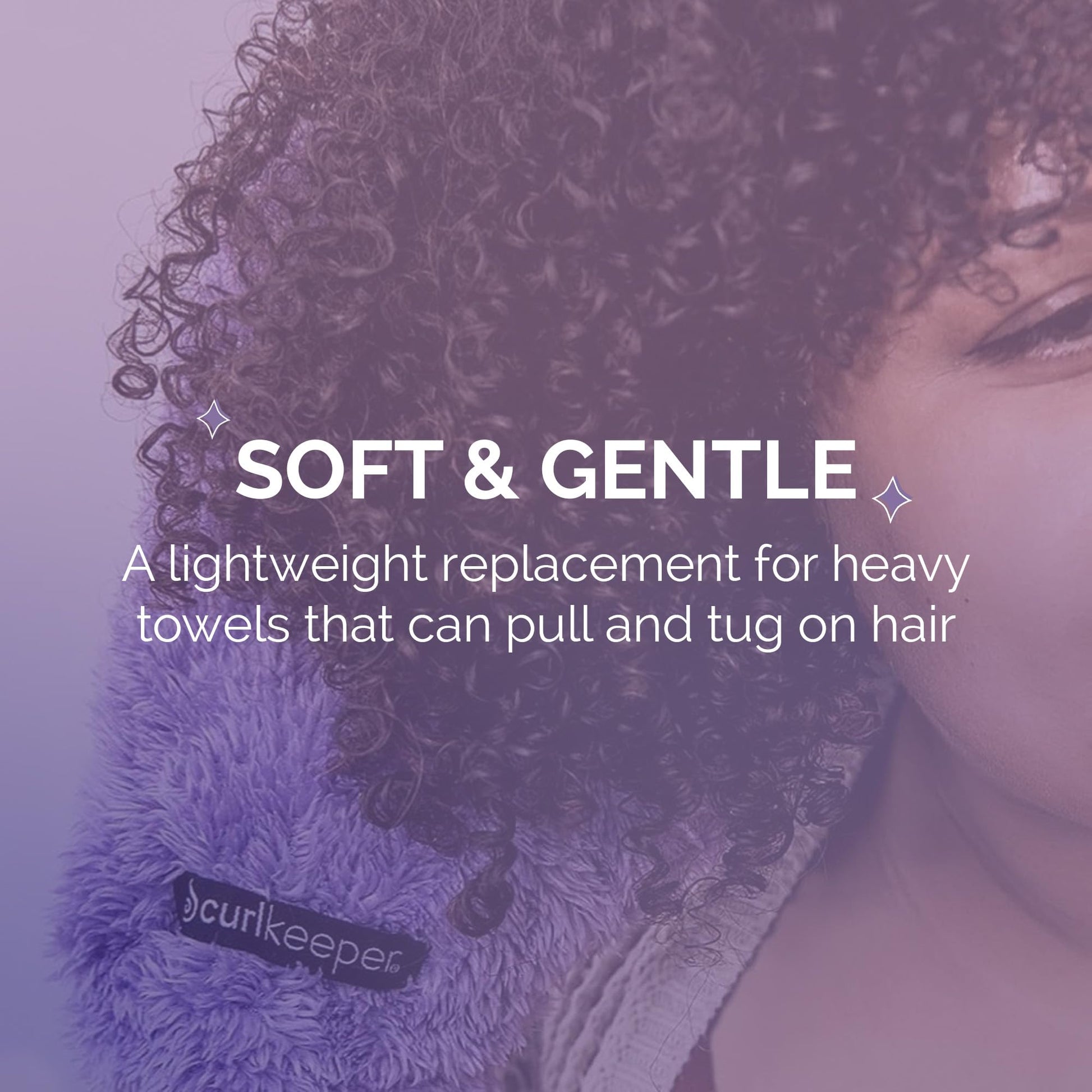 Two pack of Curl Keeper styling mittens displayed to show the lightweight and compact design for travel.