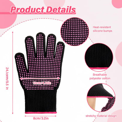Close up view of the anti slip silica gel nodules on the thermal styling gloves.