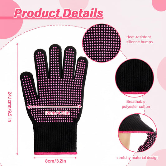 Close up view of the anti slip silica gel nodules on the thermal styling gloves.