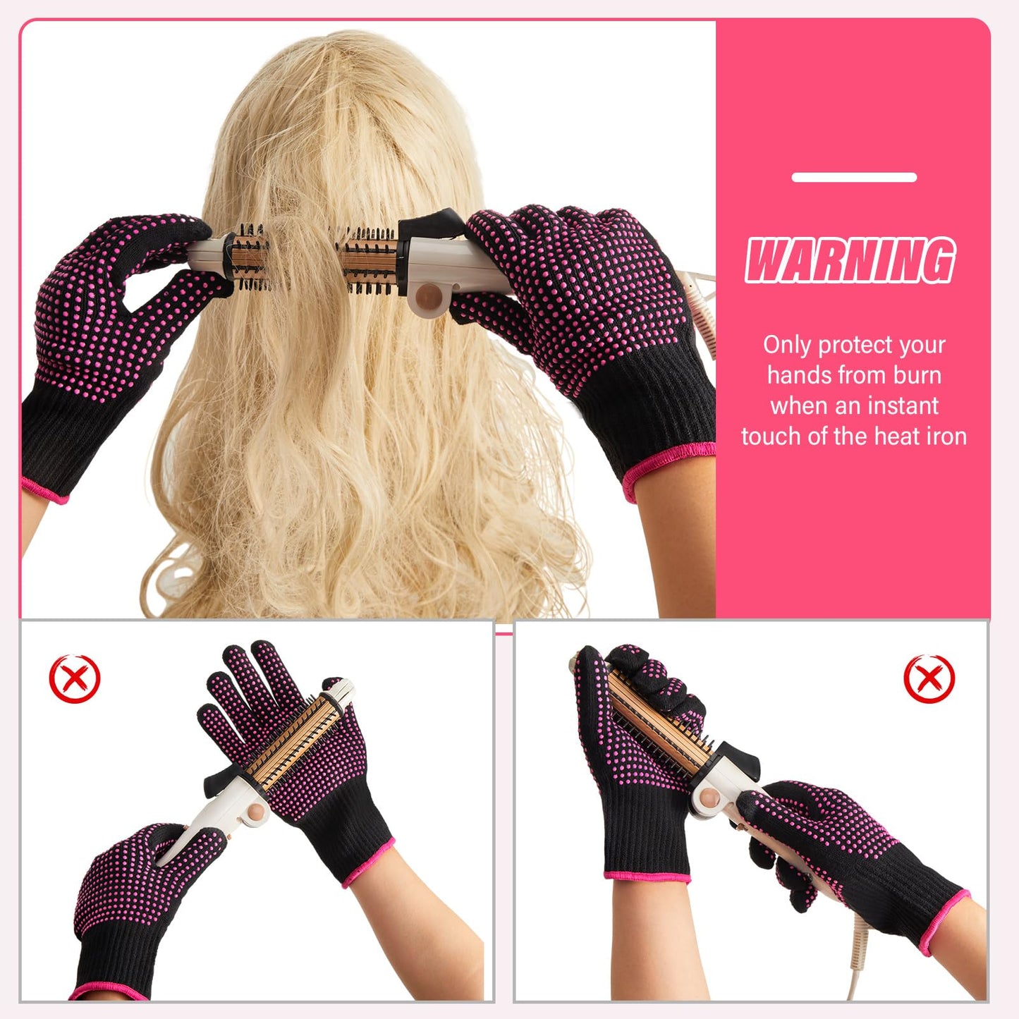 Ambidextrous design demonstration of the heat protection glove on a left hand.