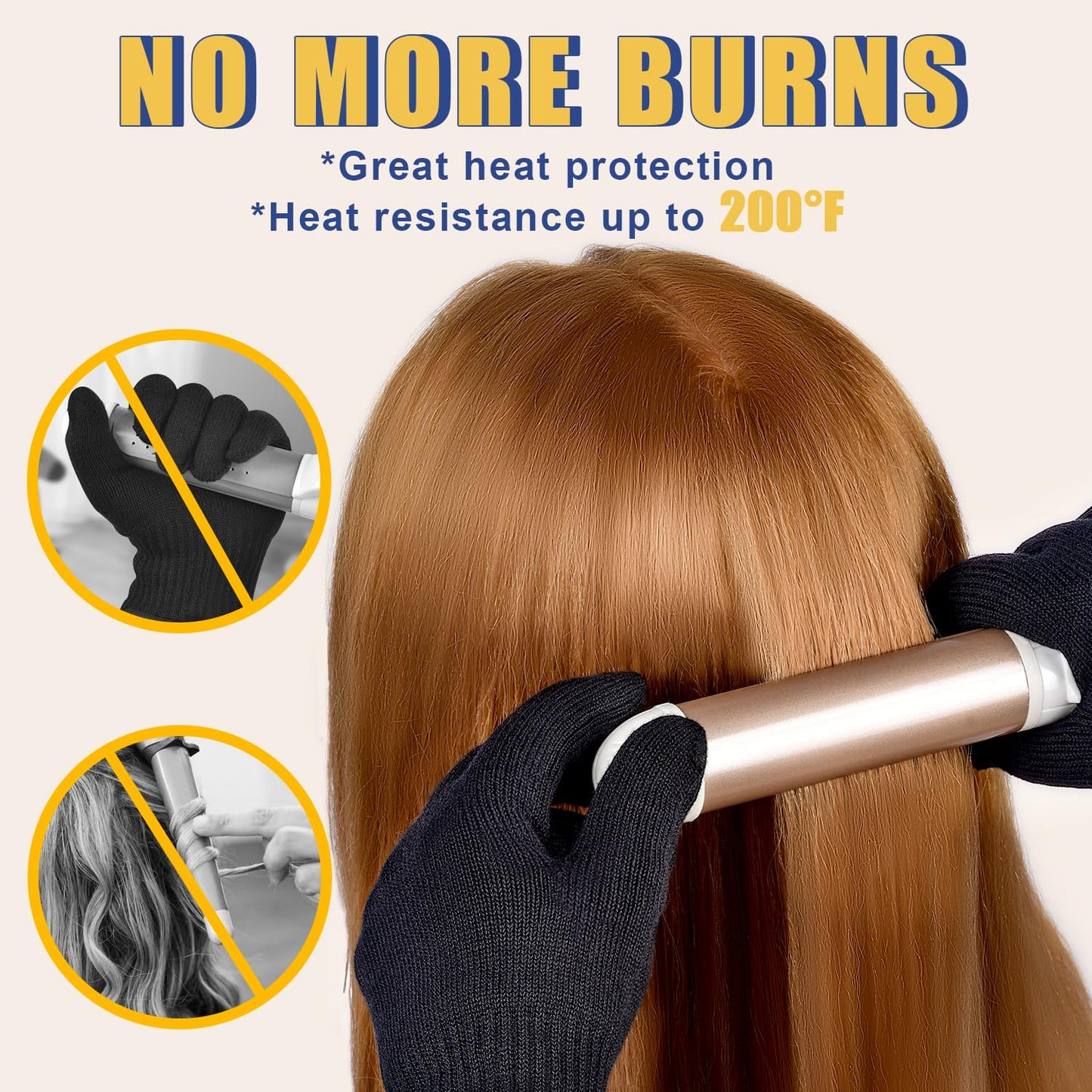 IKOCO universal fit heat resistant gloves showing elastic ribbed wrist cuffs