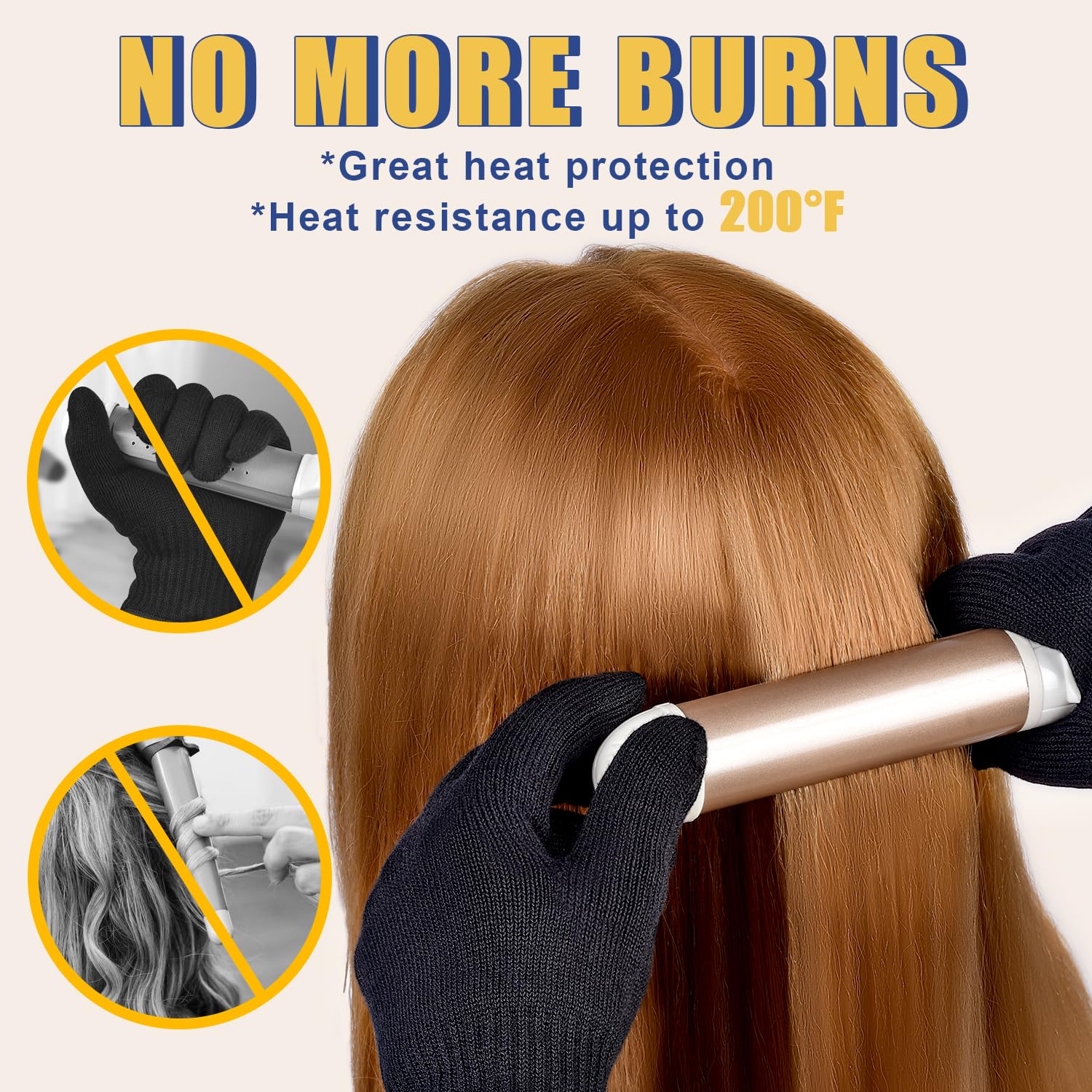 IKOCO universal fit heat resistant gloves showing elastic ribbed wrist cuffs