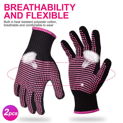 Sopito hair styling mitts protecting hands from a hot curling iron wand