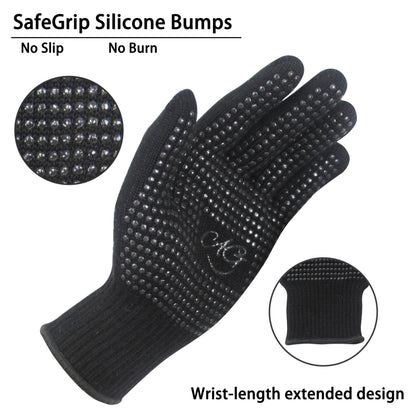 Two pieces pack of ANGENIL anti scald styling gloves displayed flat on a clean background