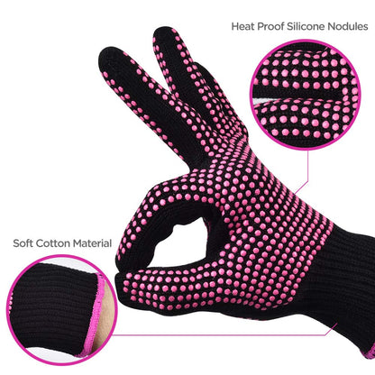 Sopito professional heat mitts package contents showing both rose red gloves