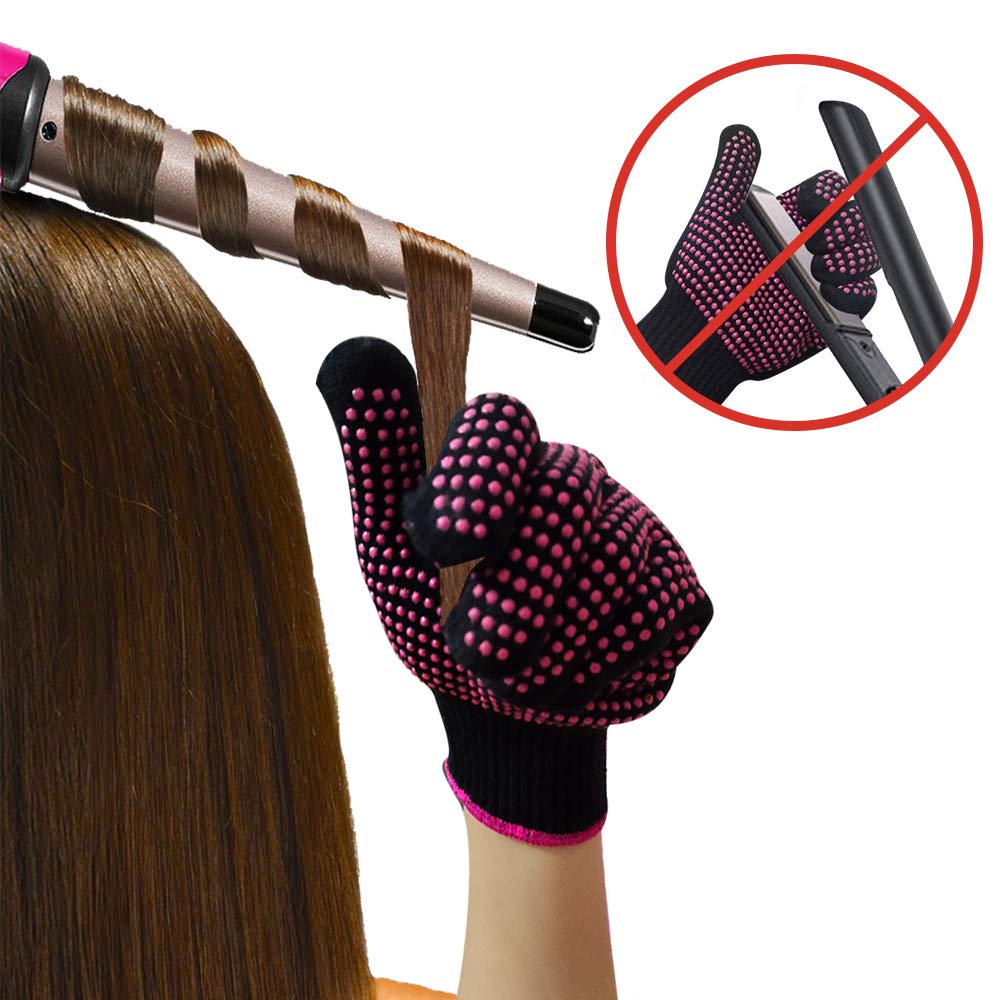 Premium cotton elastic styling glove close up displaying the heat proof silica gel nodules