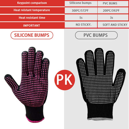 Two pieces of AFT90 curling wand gloves laid flat on a neutral background