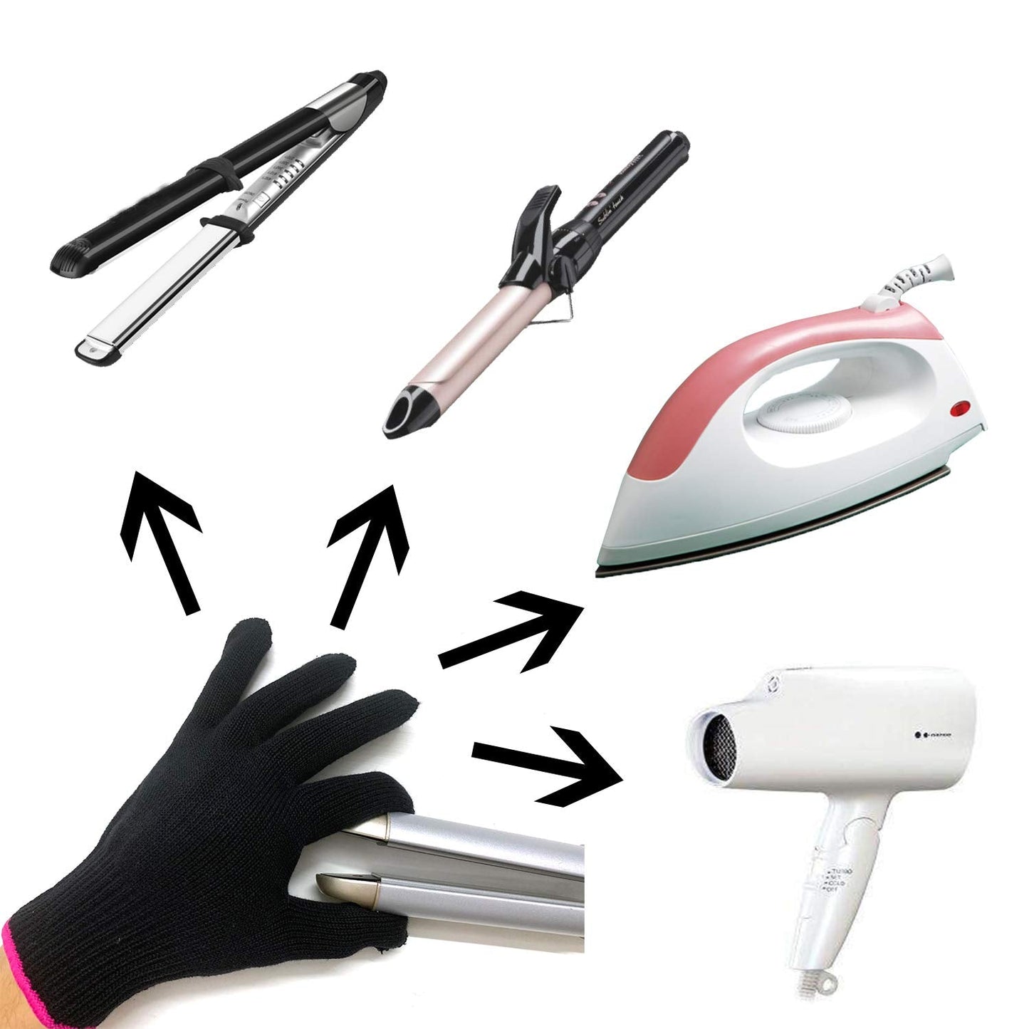 High density cotton fleece styling glove showing flexible elastic wrist band
