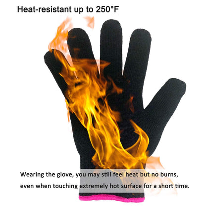 Premium lightweight textured material close up of heat protective salon glove