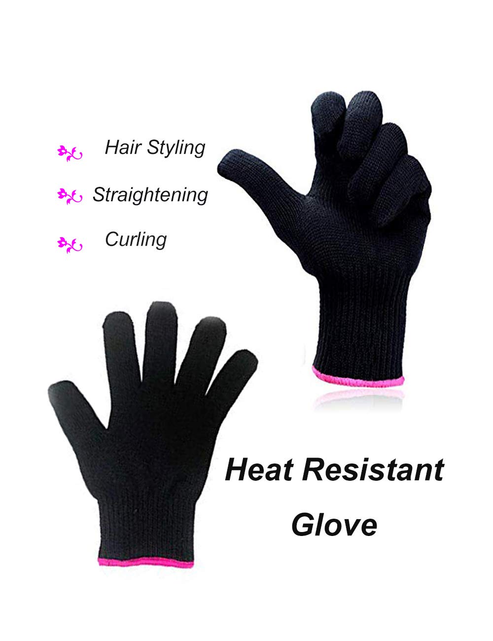 AFT90 protective curling iron glove displayed flat to show the flexible universal hand design.