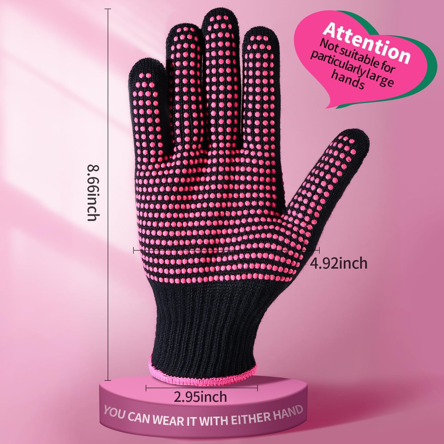 Packaging overview of the two piece authentic Teenitor heat proof gloves for flat irons and hot air brushes
