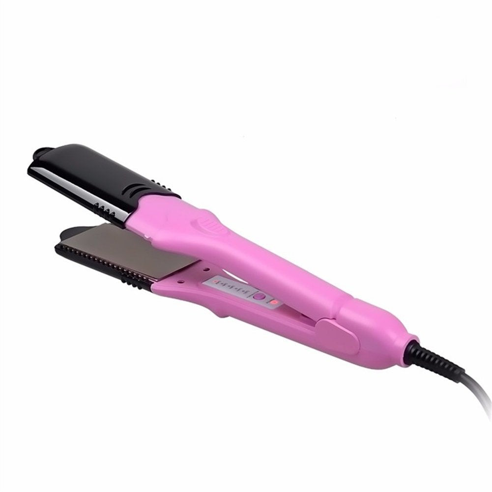 Professional corrugated curling and straightening iron with long power cord for salon results