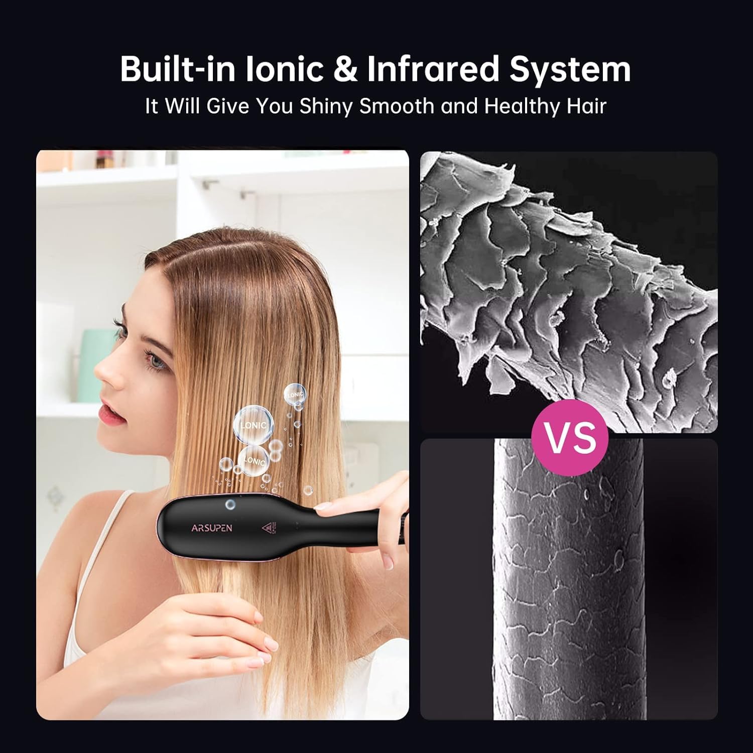 Nexora Original negative ion hair straightener angled view highlighting the premium black matte finish