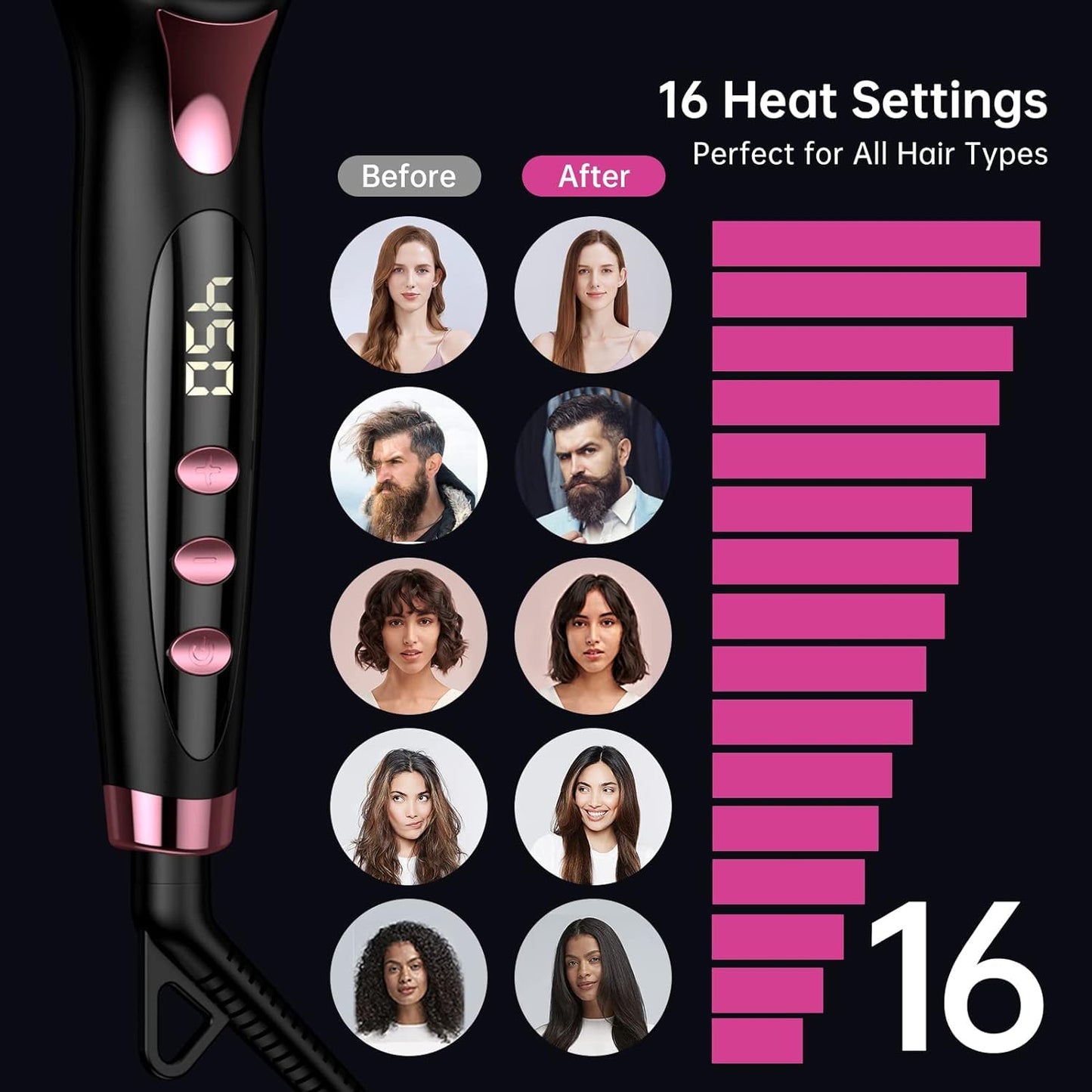 Nexora Original MCH ceramic brush showcasing the heavy duty swivel cord connection for easy movement