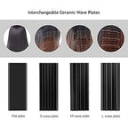 Tourmaline ceramic plates close up on adjustable temperature hair straightener
