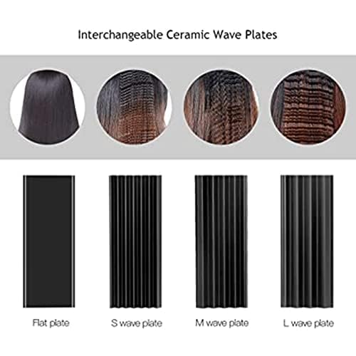 Tourmaline ceramic plates close up on adjustable temperature hair straightener