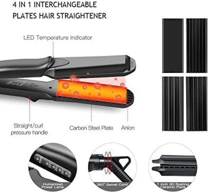 Four interchangeable texturizing plates for sm liters beauty crimper