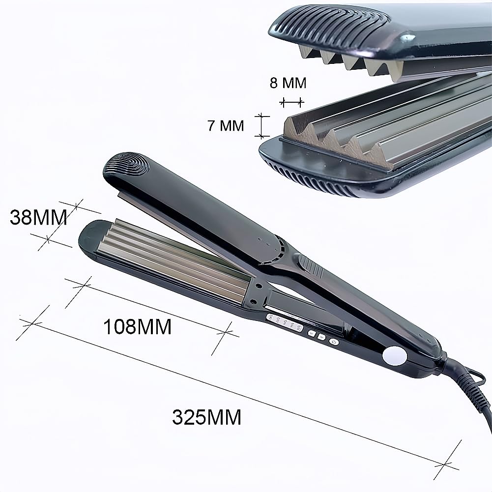 Wangmeili hair corrugation tool showing the 360-degree swivel power cord and ergonomic handle.