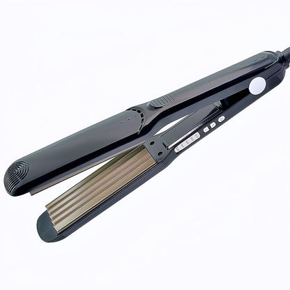Wangmeili dual voltage professional hair crimper packaging and included styling accessories view.
