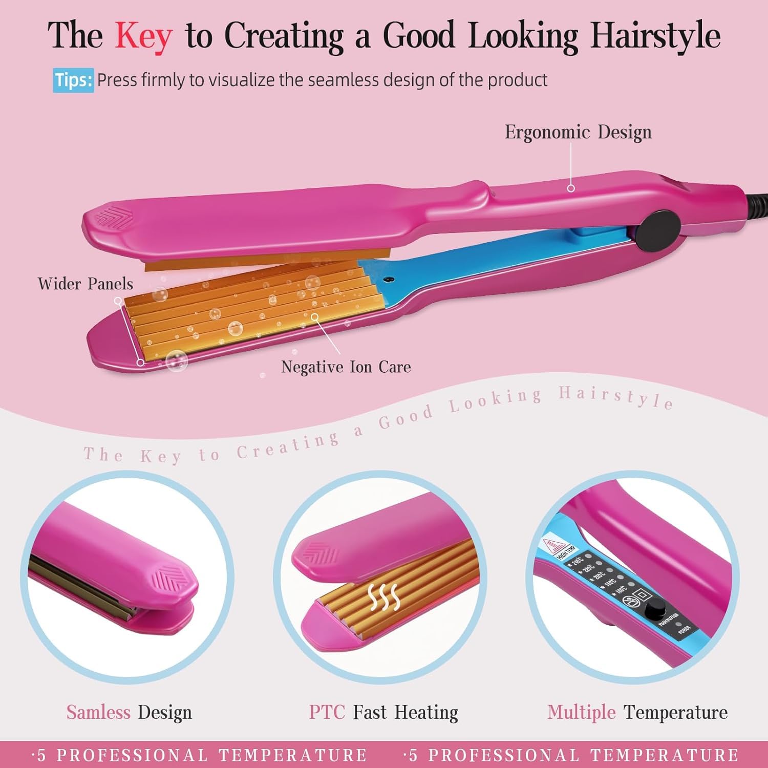HOVCEH professional hair crimper for fluffy hairstyle root lift
