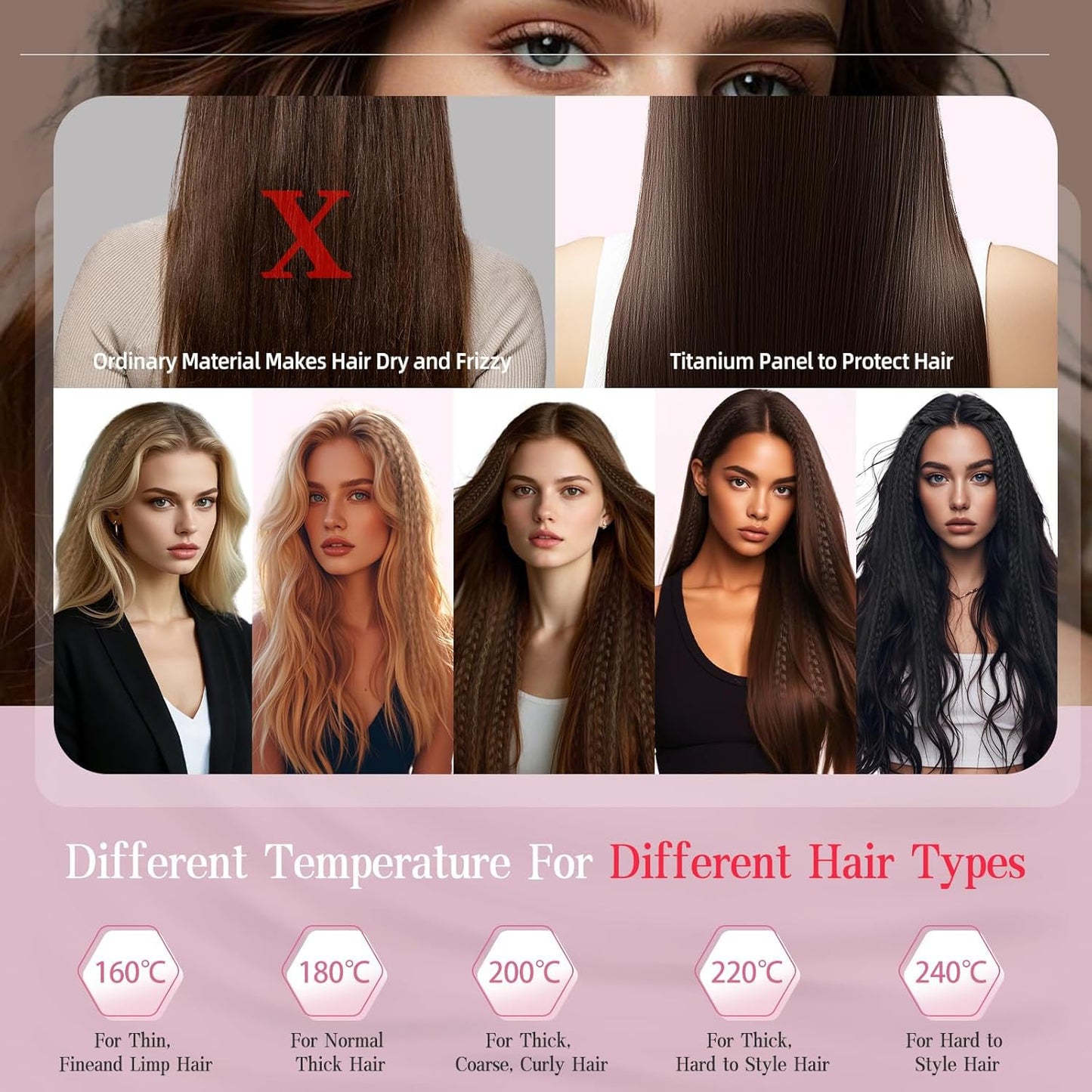 HOVCEH premium wide plate hair crimper imported salon tool packaging