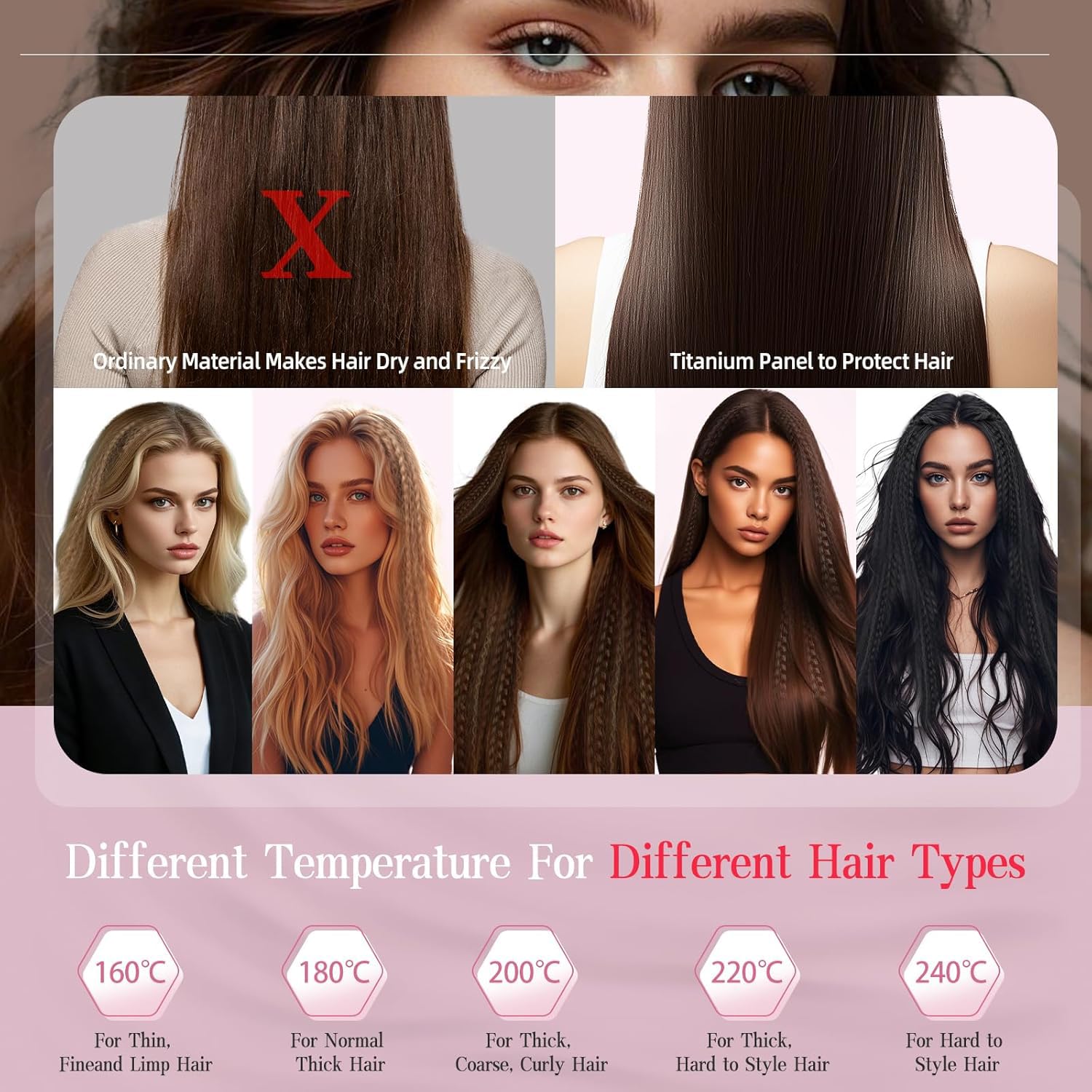 HOVCEH premium wide plate hair crimper imported salon tool packaging