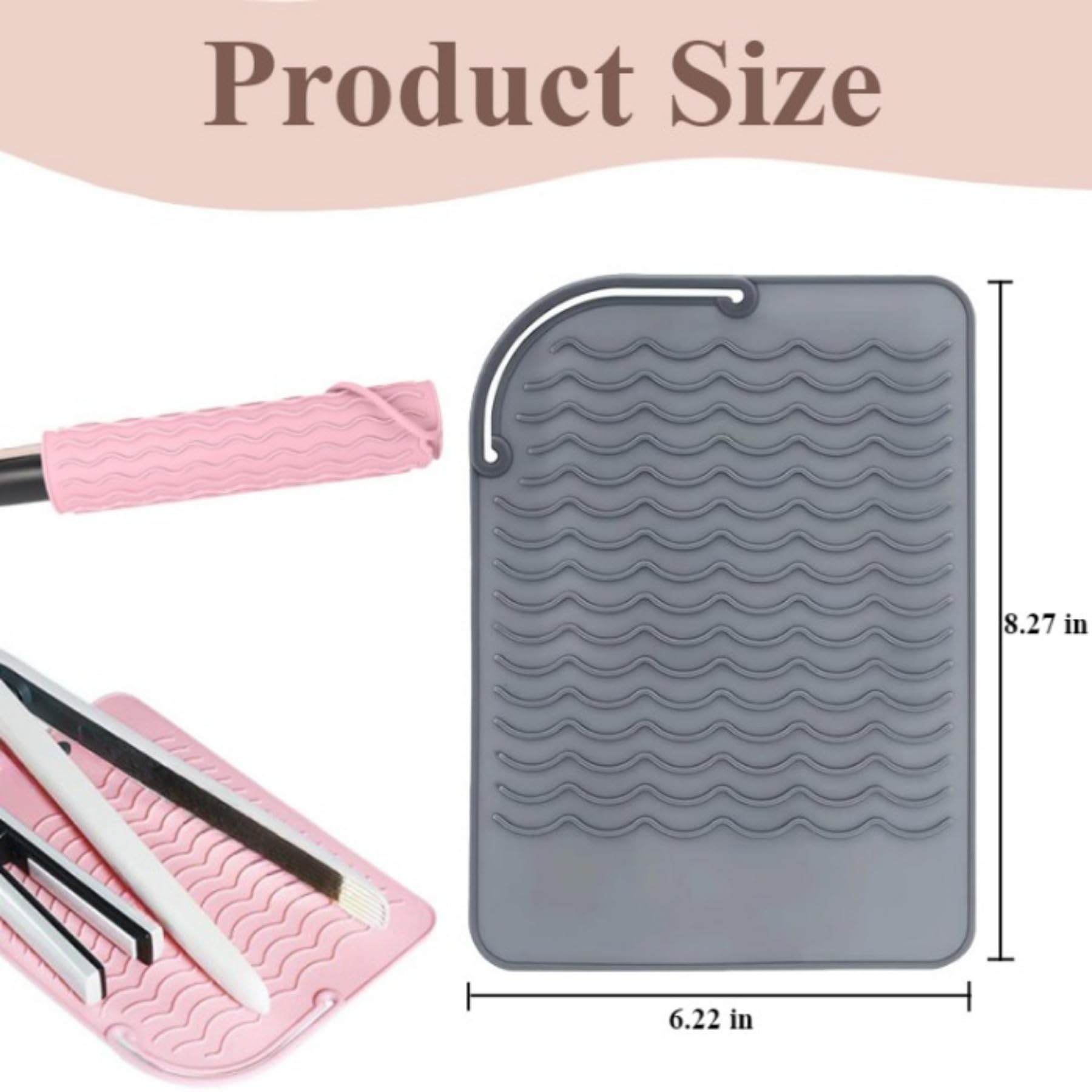 Two pack portable insulation pads for hair straightener countertop heat protection