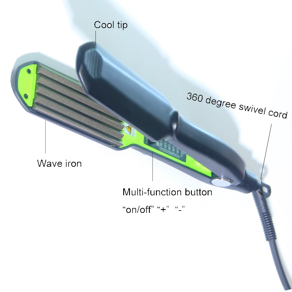 Sm liters beauty ceramic hair crimper highlighting the ergonomic handle grip