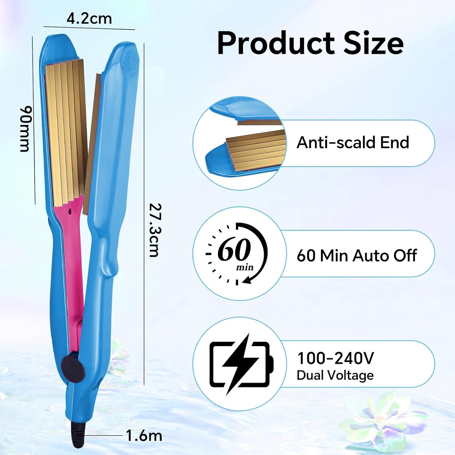 Premium packaging of the imported HOVCEH professional hair crimping tool with all included accessories.