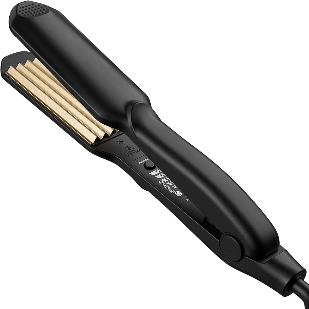 Ergonomic handle design of the Sm liters beauty hair styling iron.