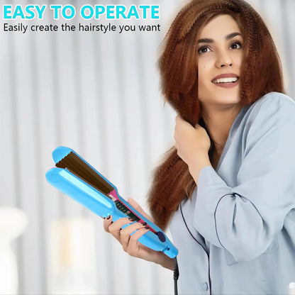 Close up of the 3D floating ceramic plates on the Rppiup hair crimper machine.