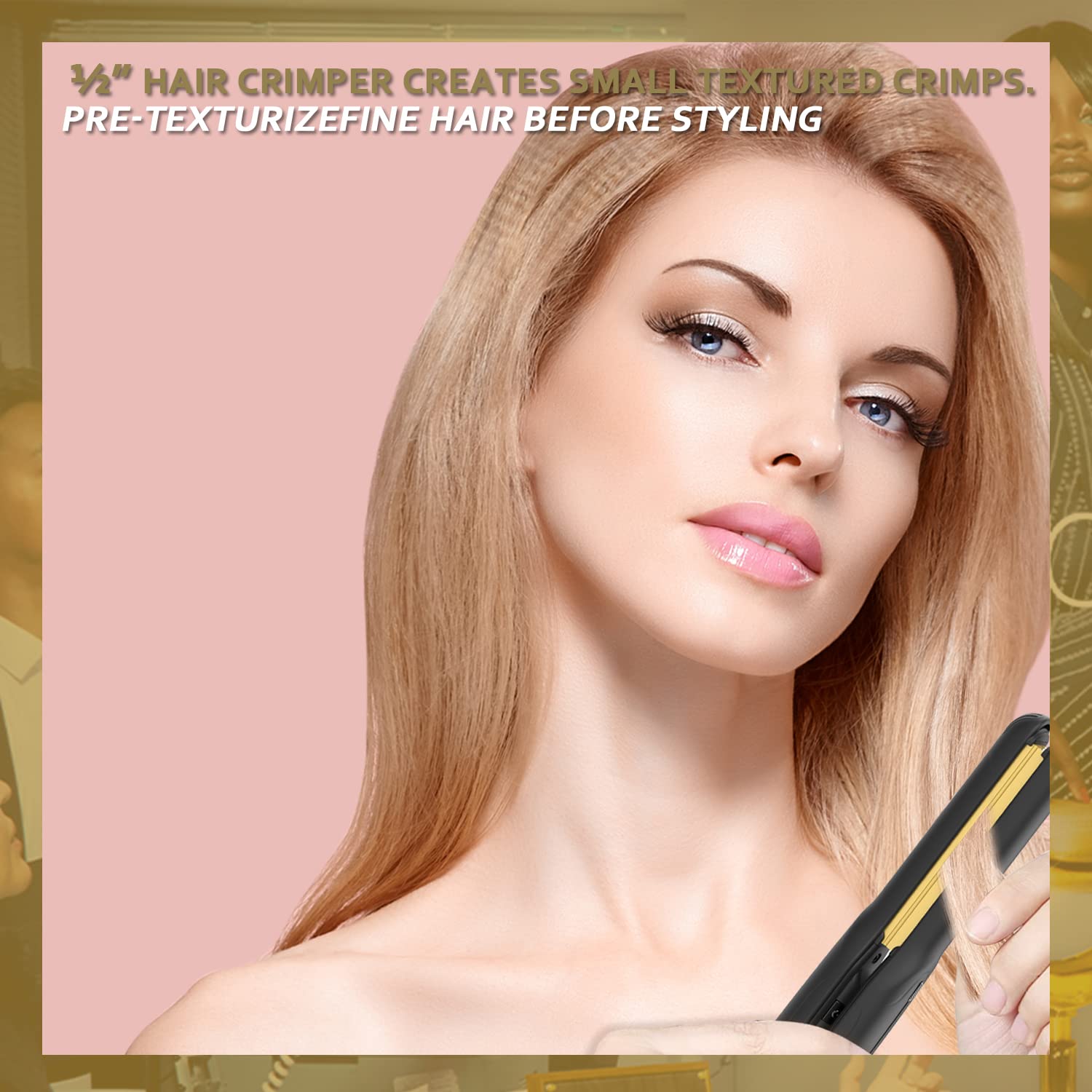 Keragard volumizing iron for thin fine hair showing the ceramic plate texture