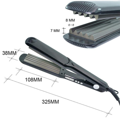 Titanium fluffy hairstyle crimper tool highlighting the 360-degree swivel power cord