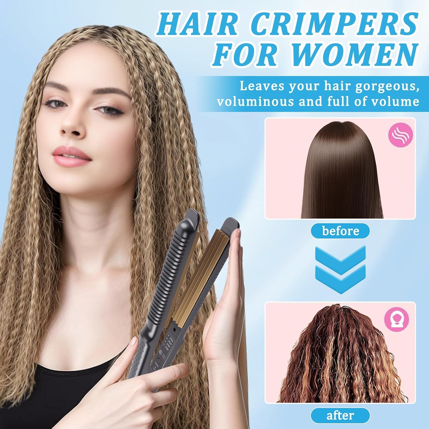 Side view of AVCXEC professional ceramic styling wave tool for women.