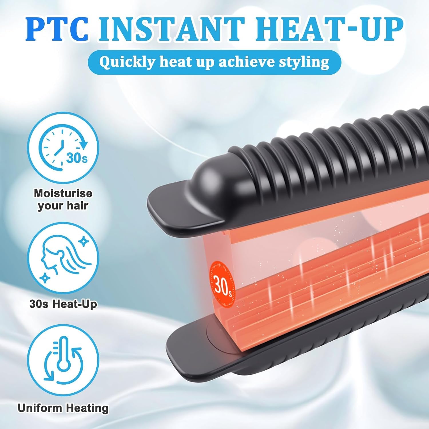AVCXEC fluffy hairstyle crimping iron showcasing its ergonomic handle and power cord.