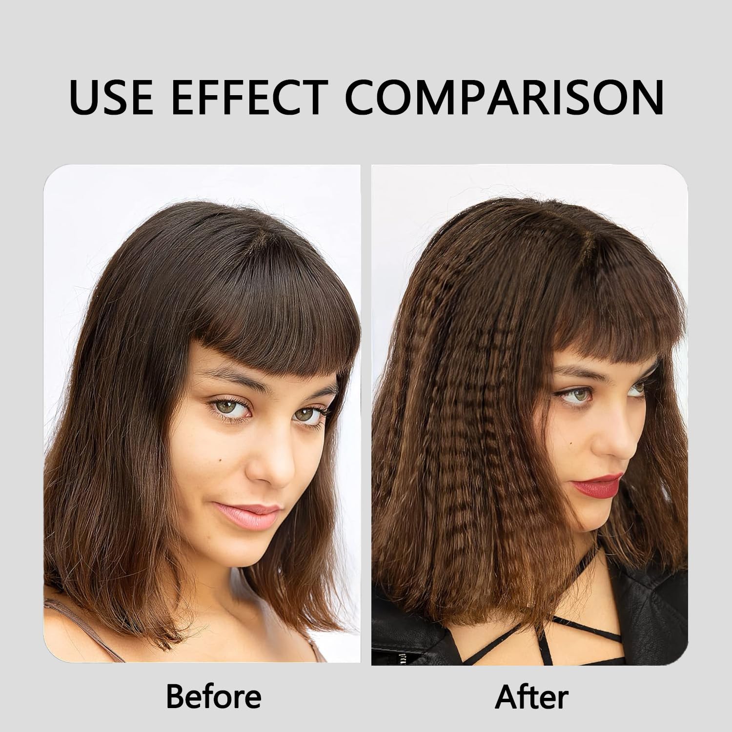 TOHUAN volumizing hair iron displaying the adjustable temperature control buttons and heat indicator lights.