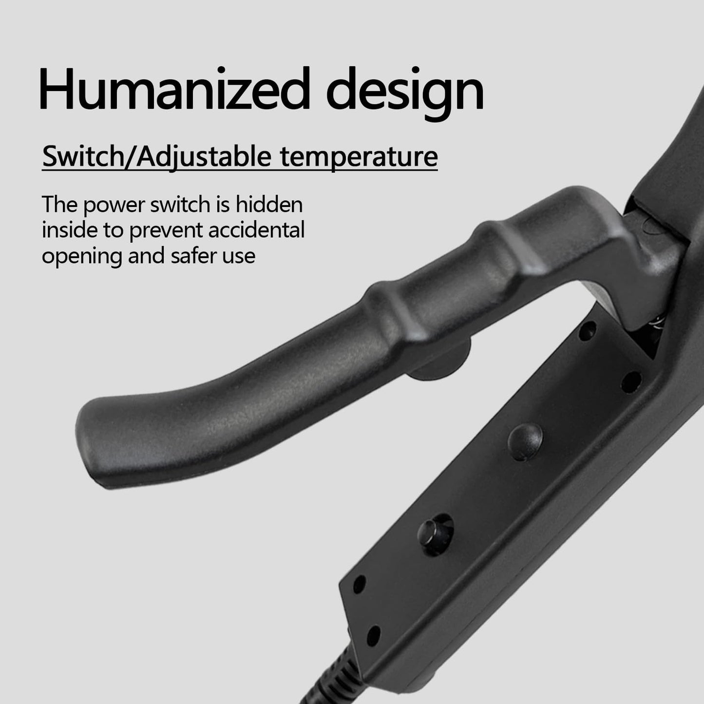 TOHUAN textured wave crimping iron placed safely on a heat resistant surface during a styling session.